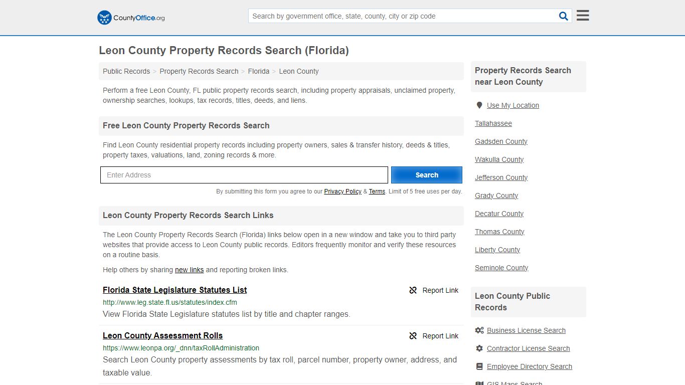 Leon County Property Records Search (Florida) - County Office